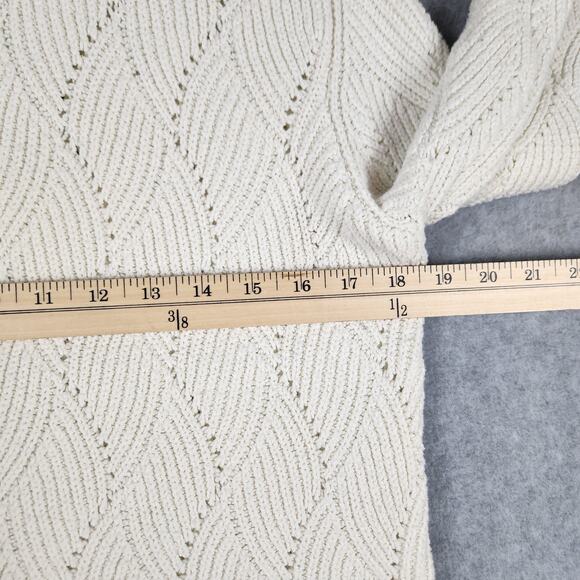 Sundance Sweater Womens Size XL Silk Blend Cream Open Knit Turtleneck - Picture 8 of 10